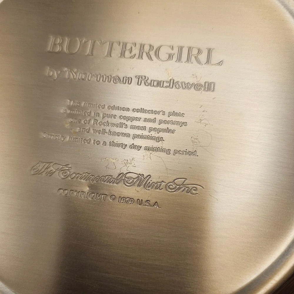 Norman Rockwell Memory Album‎ and Buttergirl Collector Plate Set Copper